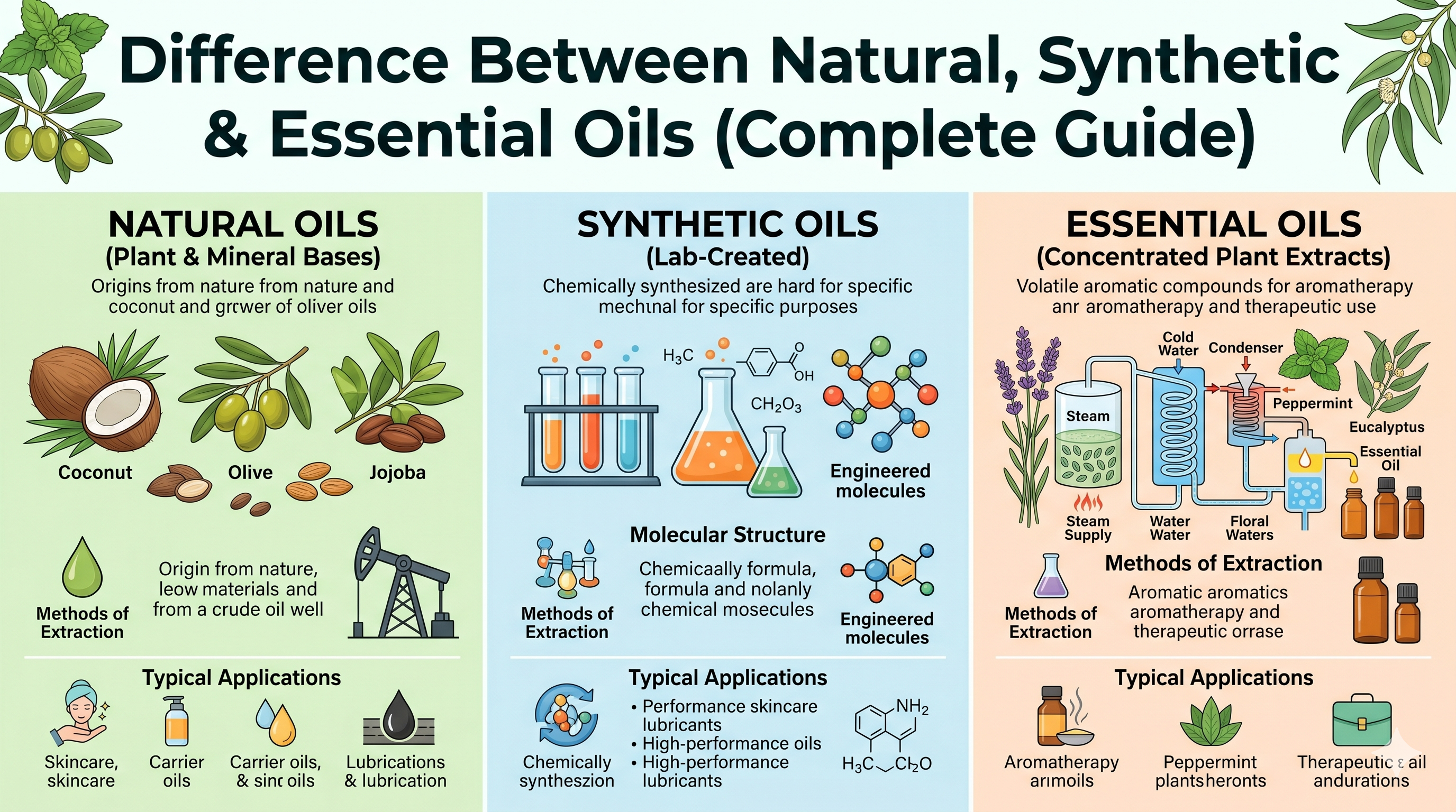Difference Between Natural, Synthetic & Essential Oils (Complete Guide)