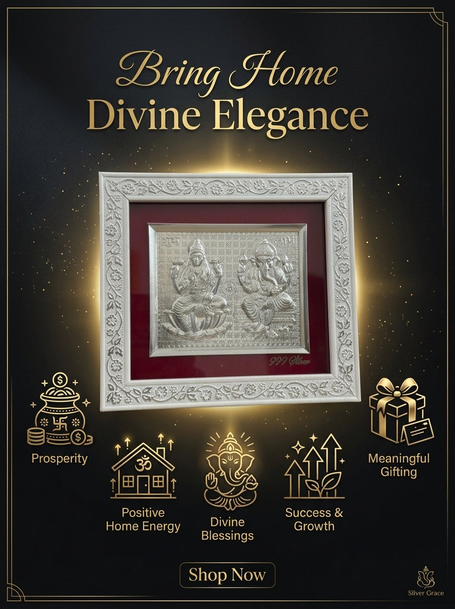 Venaura Silver Lakshmi Ganesh Divine Frame