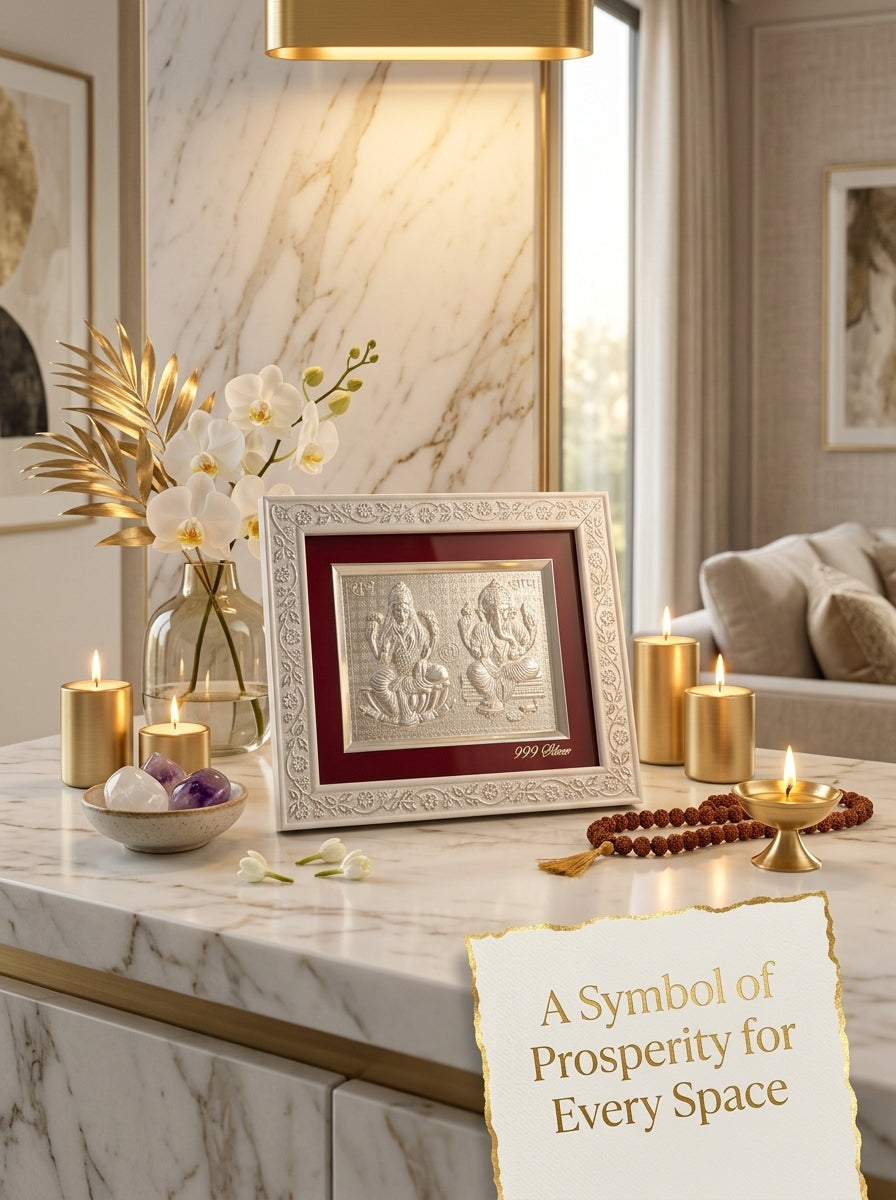 Venaura Silver Lakshmi Ganesh Divine Frame