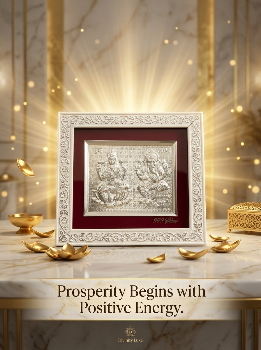 Venaura Silver Lakshmi Ganesh Divine Frame
