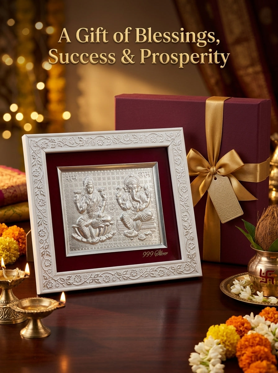Venaura Silver Lakshmi Ganesh Divine Frame