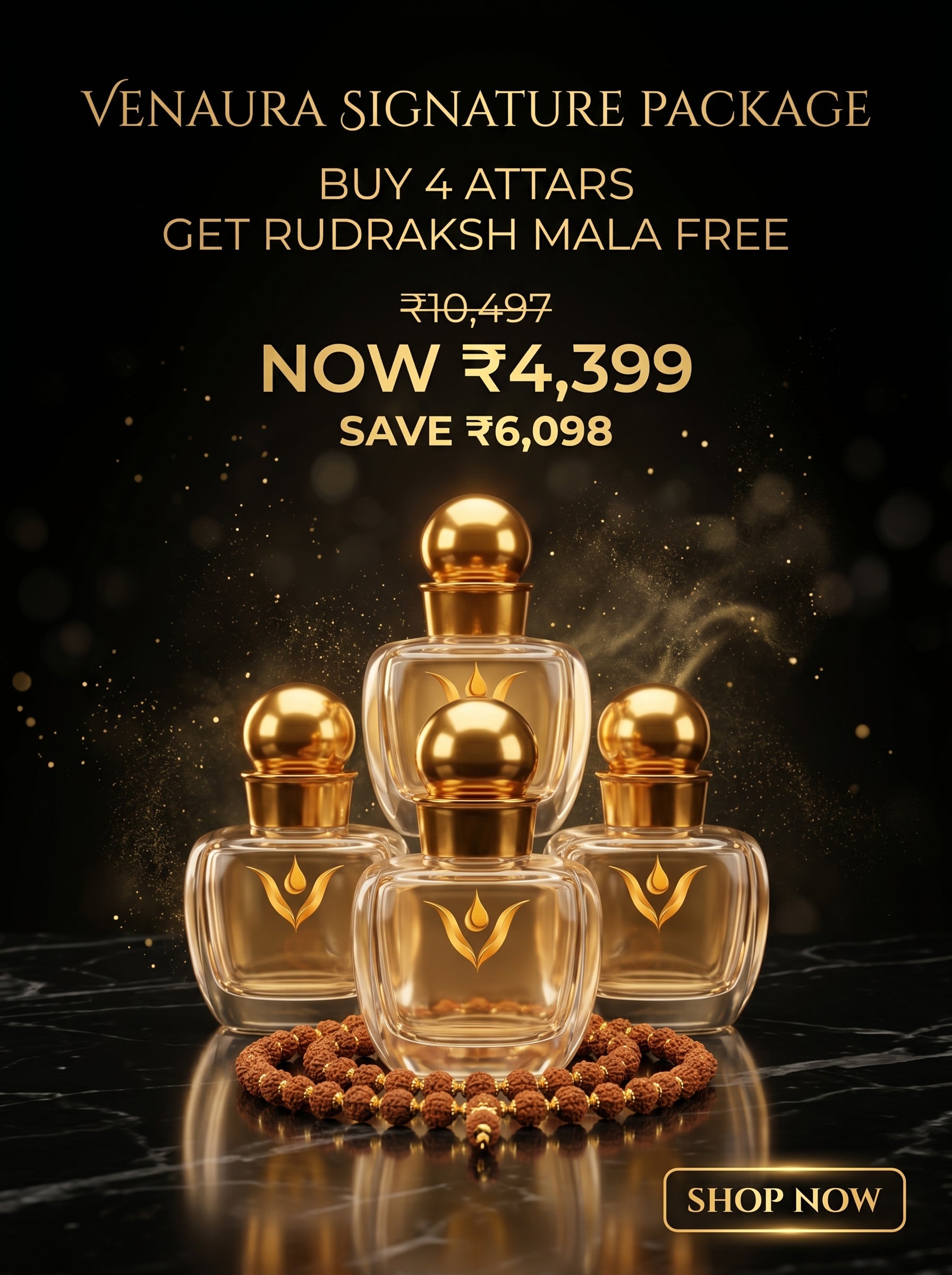 VenAura Attar (4 Attars + Free Rudraksh Mala)