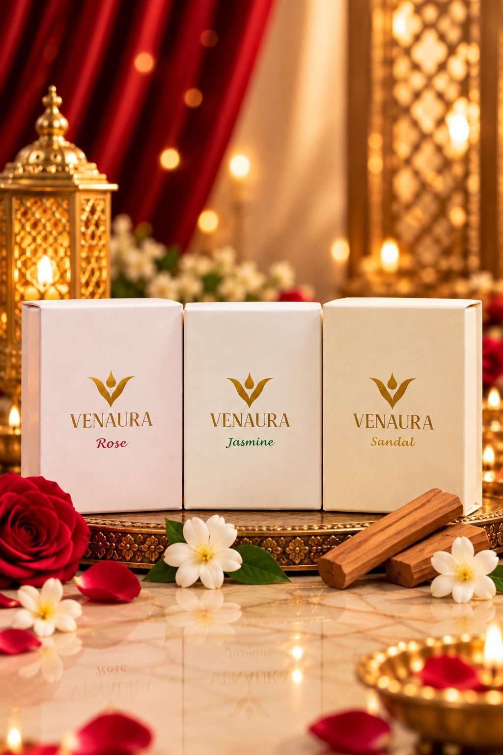 VENAURA Divine Fragrance Combo Buy 3 Premium Attars & Get Silver-Plated Lakshmi Ganesh Frame FREE! 🙏